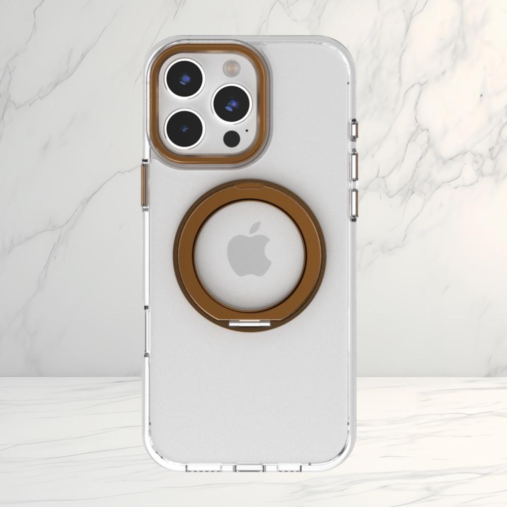 

Магнитный чехол для телефона для iPhone 12-17: Прозрачный, Минималистичный, Ударопрочный с вращением на 360°. iPhone 17 золотой