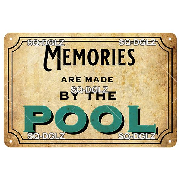 [SQ-DGLZ] Welcome Swim Pool Rules Metal Sign Vintage Plaque Tin Sign Plate Wall Decor For Bar Club Man Cave Art Painting Poster