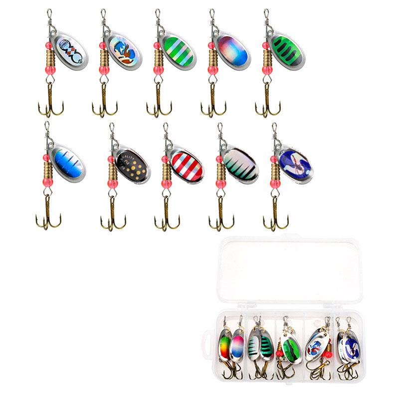 Jig Spinner Bait Kit With Tackle Box 3g Rotating Spinner For Pike Salmon Sea Fishing Wobbler Trolling Hard Surface Topwater Lure