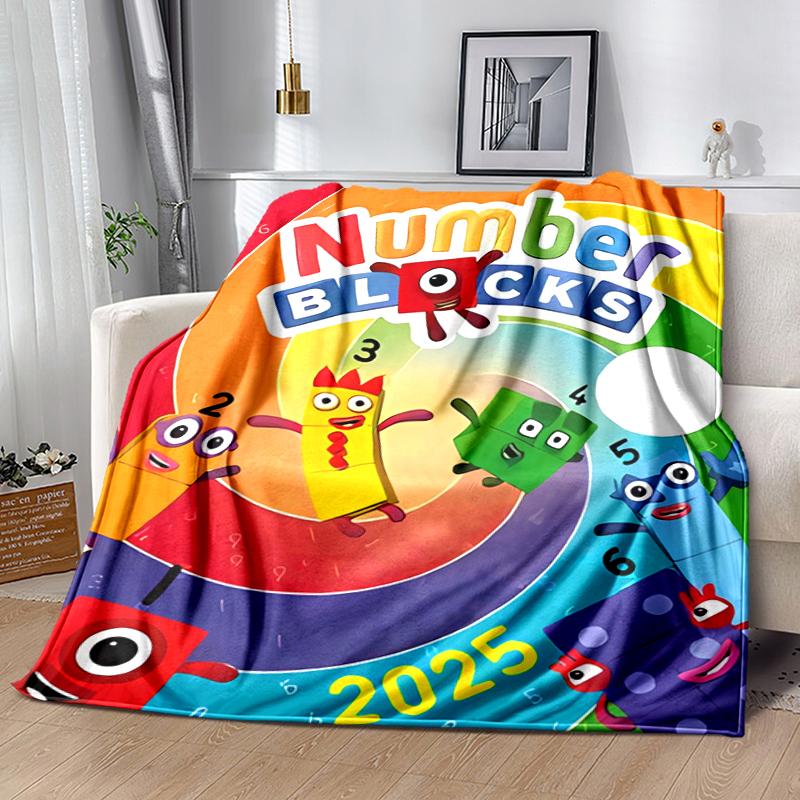 1pc Blanket Numberblocks7 Print Design, Lightweight Blanket for Sofa, Bed- Soft &Warm, Gift for All Seasons like Christmas, Halloween