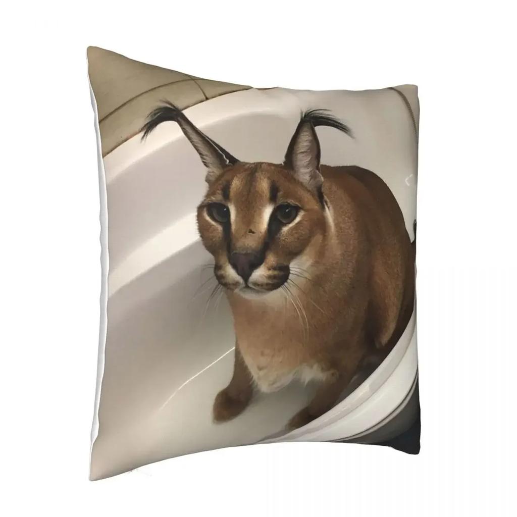Capa de Almofada Meme Fofo Floppa 40x40 Decoração de Casa Dakimakura Engraçada Gato Caracal Capa de Almofada para Sala de Estar Housse De Coussin