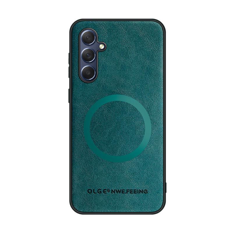 

Подходит для чехла для мобильного телефона Samsung M14 Galaxy M33 Кожаный чехол с коровьим узором Магнитный поглотитель Magsafe M535G Автомобильный M54 Samsung GalaxyM54