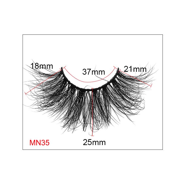 European And American Square Box Mink False Eyelashes 8d25mm Three -Dimensional Thick Slender Long Curly Eyelashes False Eyelashes