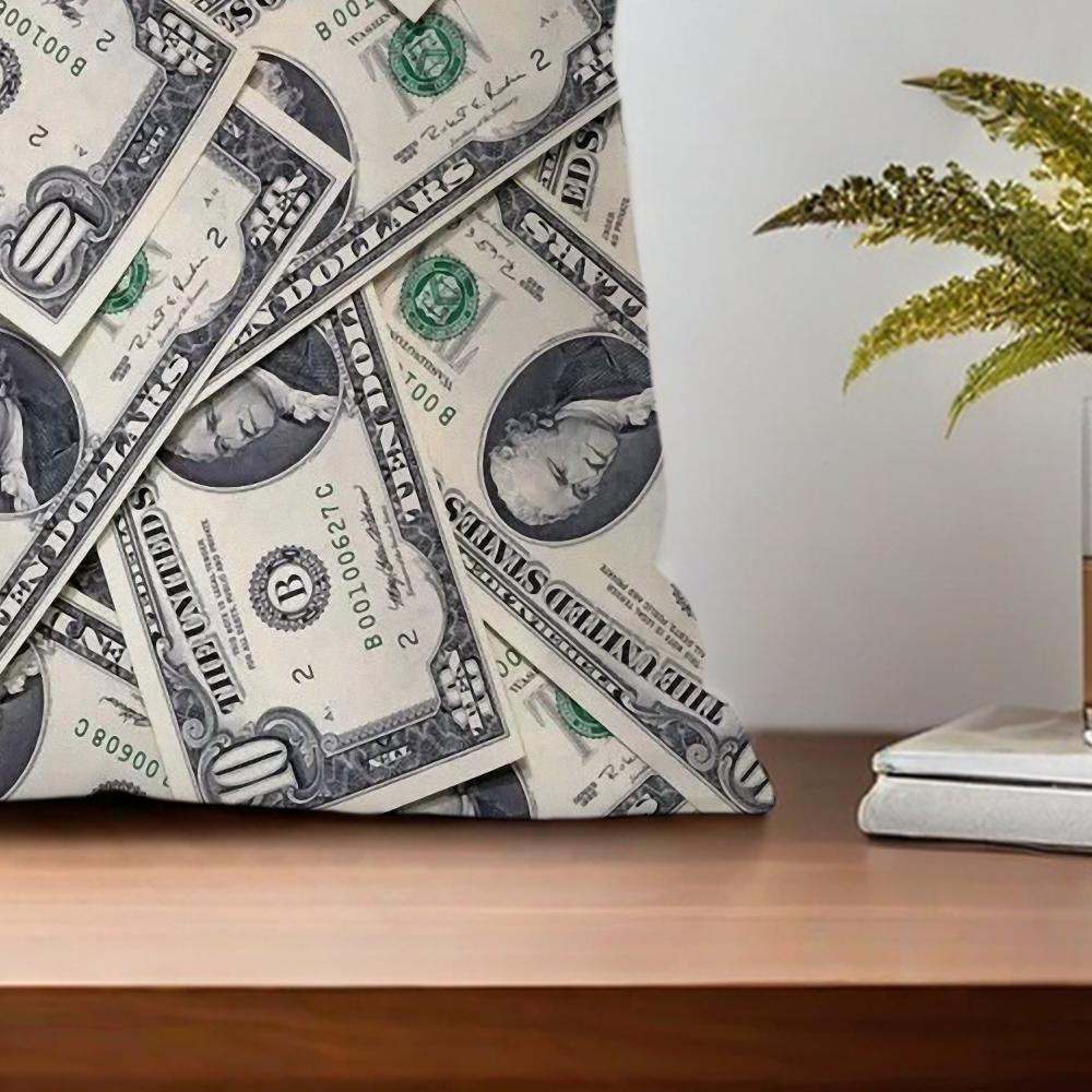 Cuscino Stampa Denaro Copricuscino Dollaro Contanti Federa Cuscino Arte Casa Divano Soggiorno Ufficio Caffetteria Cuscino Auto