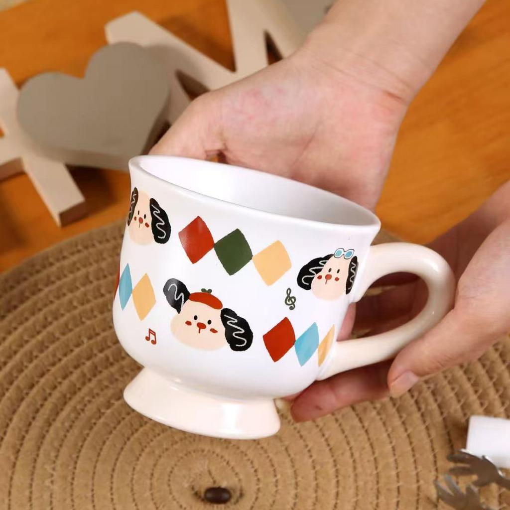 Ceramic Mug Household Cup Afternoon Tea Cup Cartoon Children Ladies Goblet Cup Water Cup Souvenir Coffee Cup