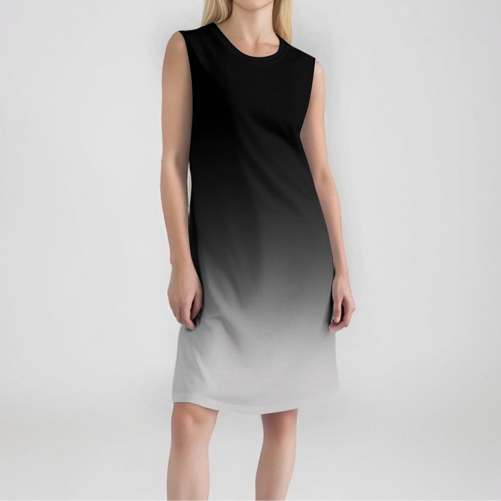 Damenmode Lässig Print Rundhals Ärmellos Kurzes Kleid