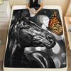 1PC Watercolor Animal Art Print Flannel Blanket, High Quality All Seasons, Home Decor, Warmth and Comfort, Perfect for Christmas Gifts