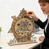 25 Days Countdown Calendar Rotating Tabletop Decorations Wooden Christmas Holiday Countdown for Home Living Room Bedroom