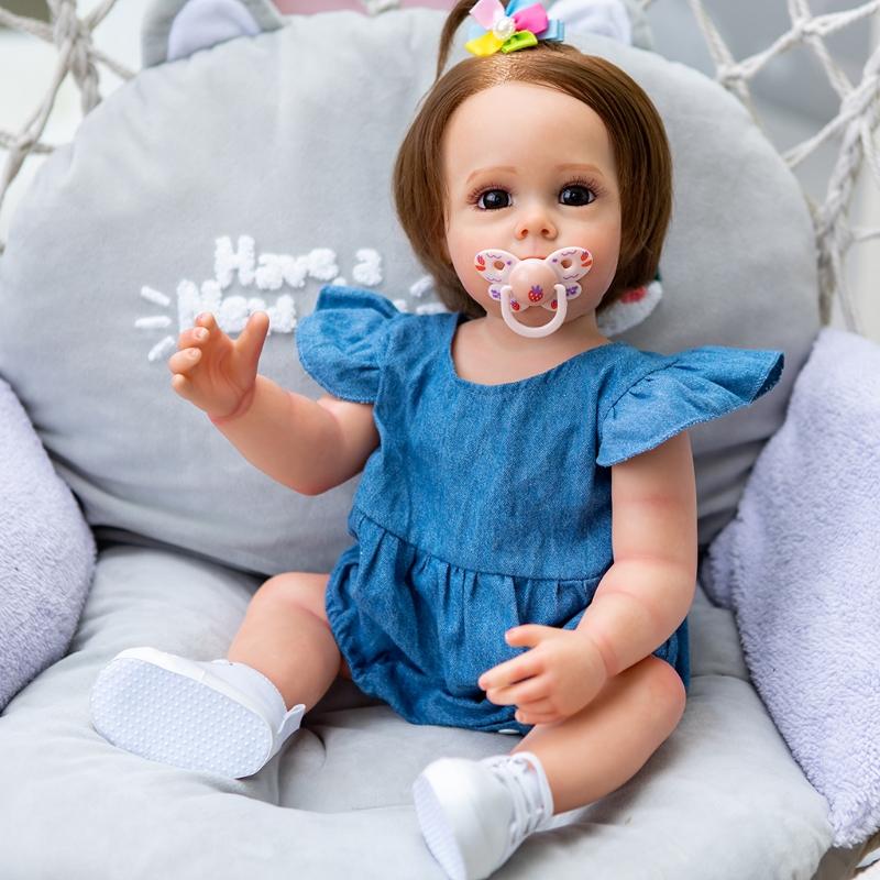 21inch Baby Girl Dolls Lifelike Reborns for Doll Cute Birthday Gift Real & Soft Touching Caucasian for Doll with Beautif