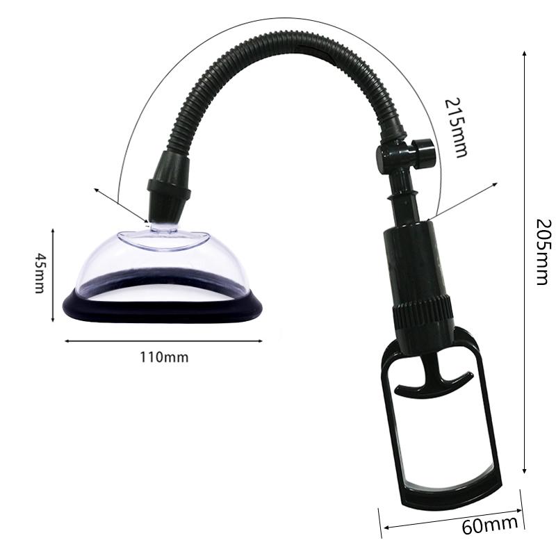 110mm Pussy Pump Vagina Klitoris Sucker Manual Kvinner Brystmassasje Bryststimulator Forstørr Vakuumpumpedeksel Voksne Sexleketøy