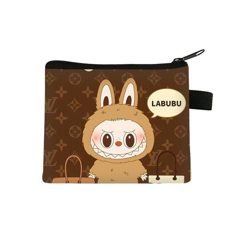 

Детский кошелек для монет Labubu, мультяшная сумка для хранения для мальчика и девочки, милая сумка большой вместимости