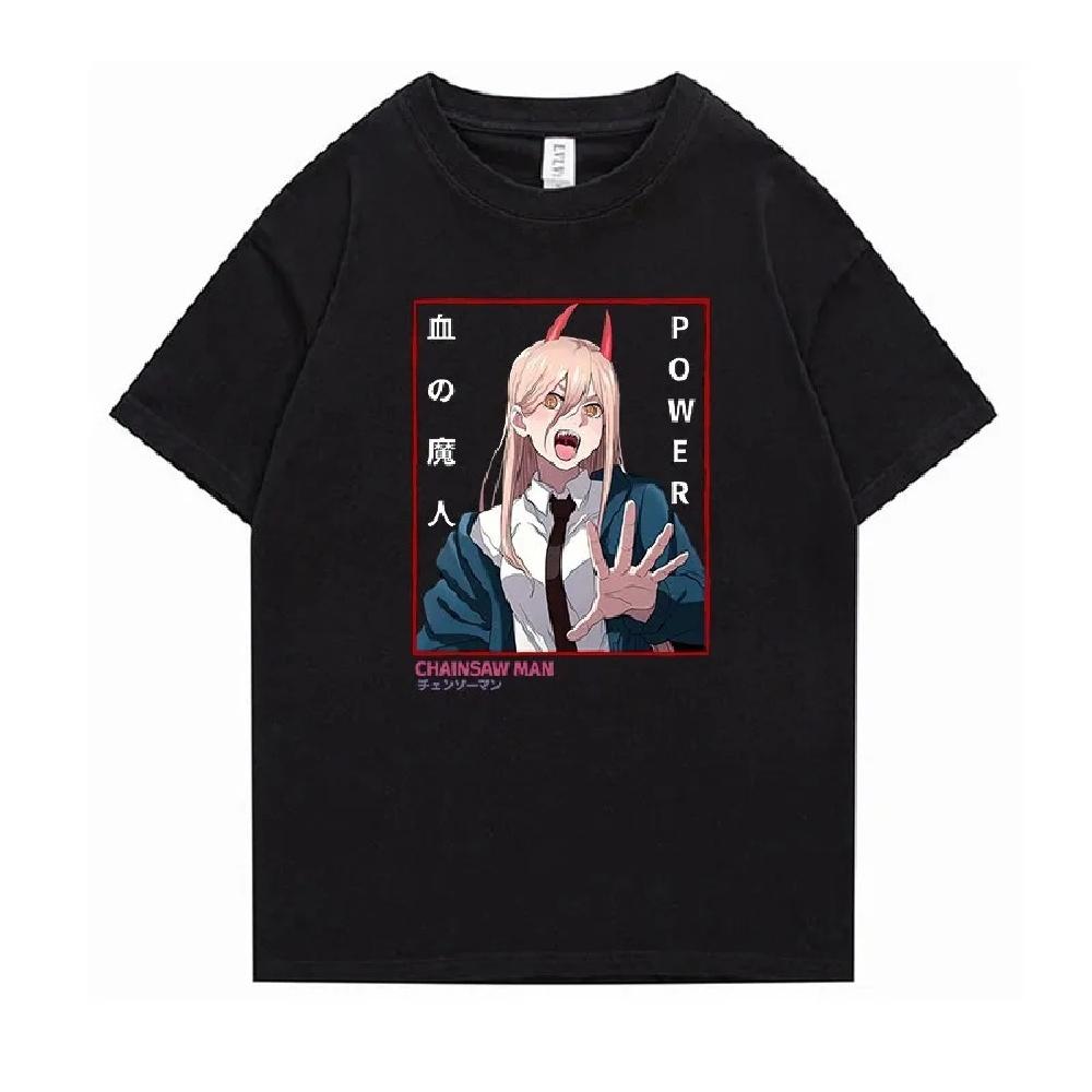 

Chainsaw Man cartoon cartoon print fashion T-shirt, men s casual crew-neck shirt 100% cotton1 XXXXXL чорний