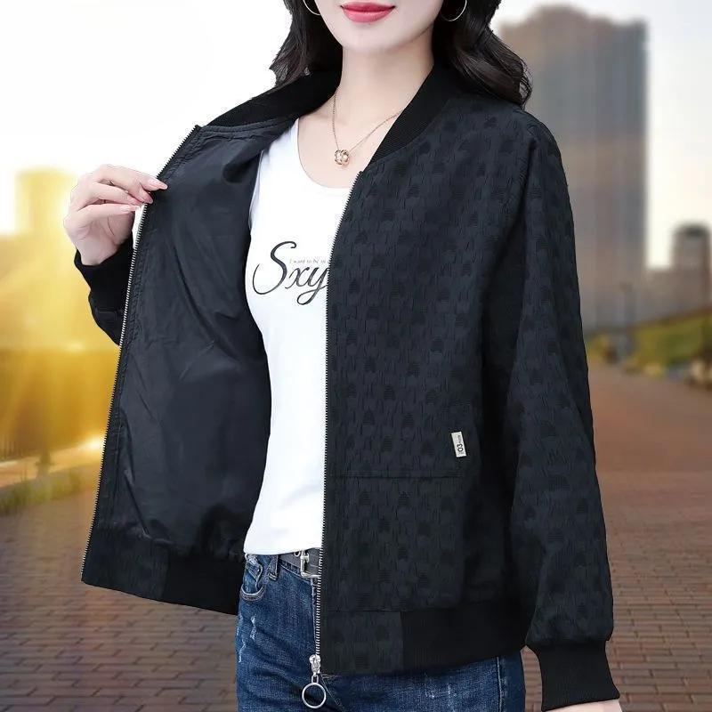 

Бейсбольная форма Женская короткая куртка Женская весенне-осенняя Женская модная куртка на молнии XXXXL чёрный