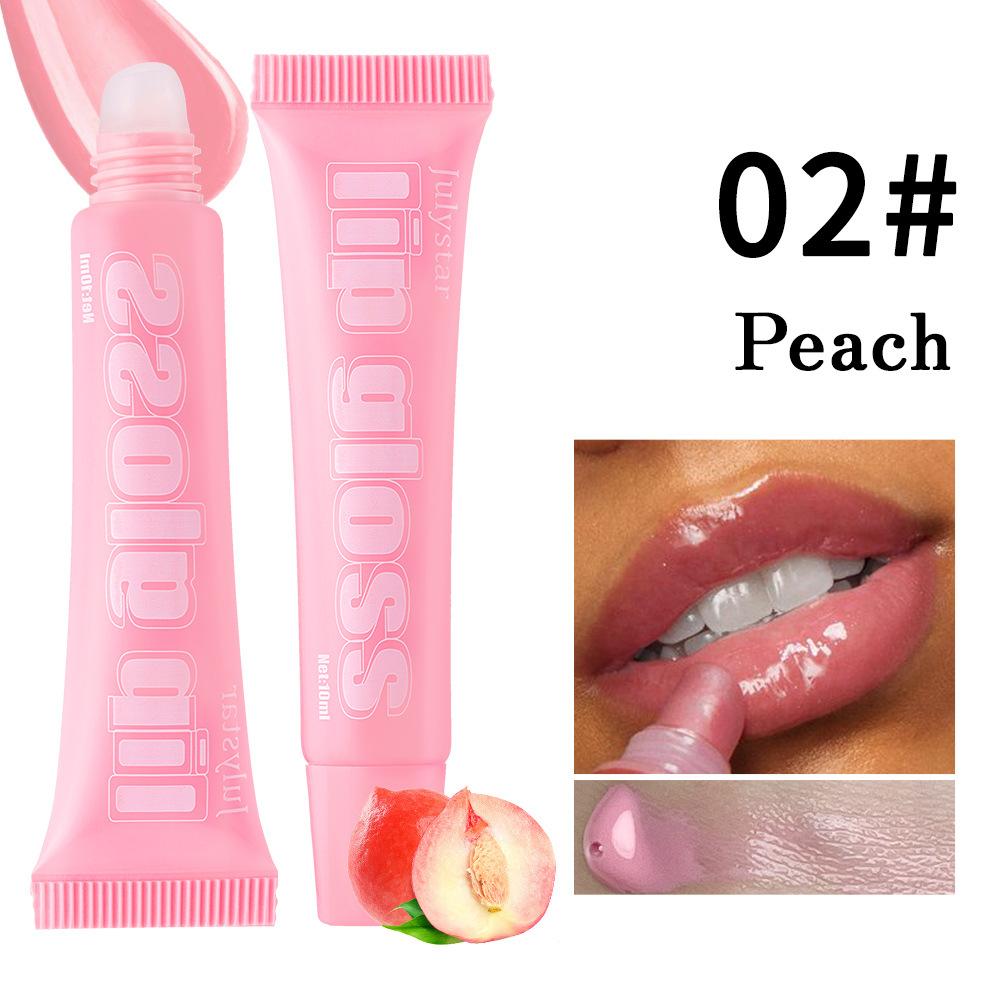 Julystar 8 Colors Long-lasting Moisturizing Color Plumping Lip Glaze Watery Transparent Mirror Hose Lip Oil