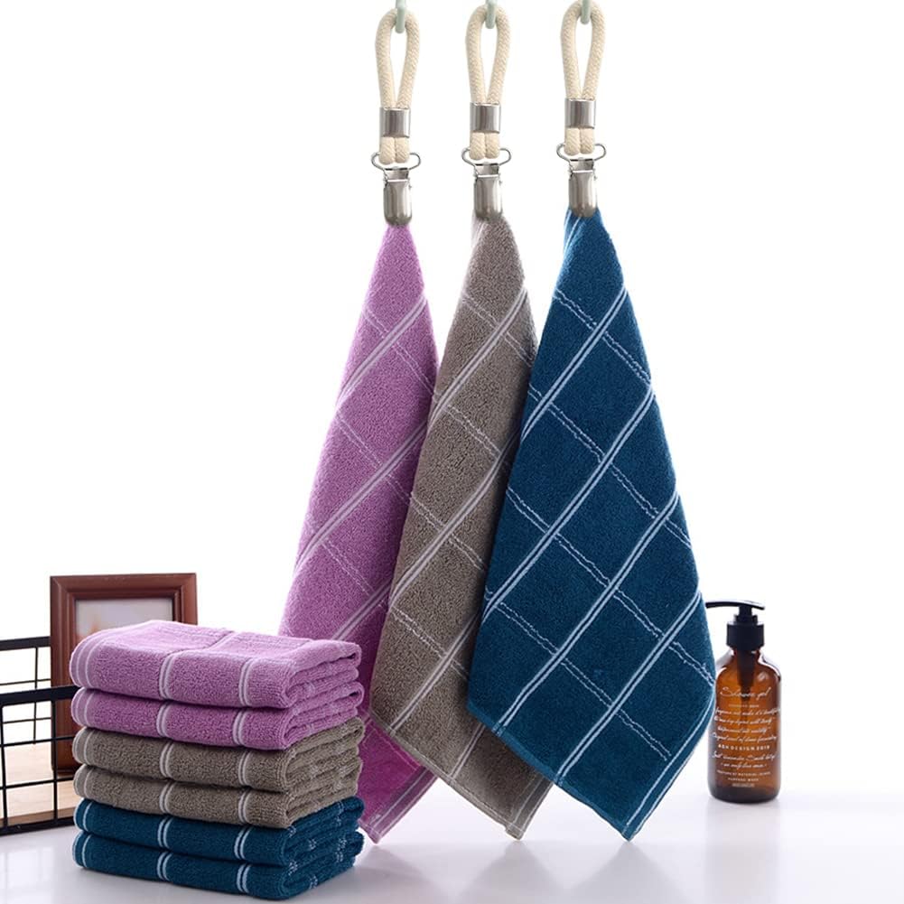 Tea Towel Clips for Hanging with Loop Cotton Metal Cloth Hook Clip Hangers for Home Storage Kitchen Towel Hooks Holder Beige-Set of 4 (4)