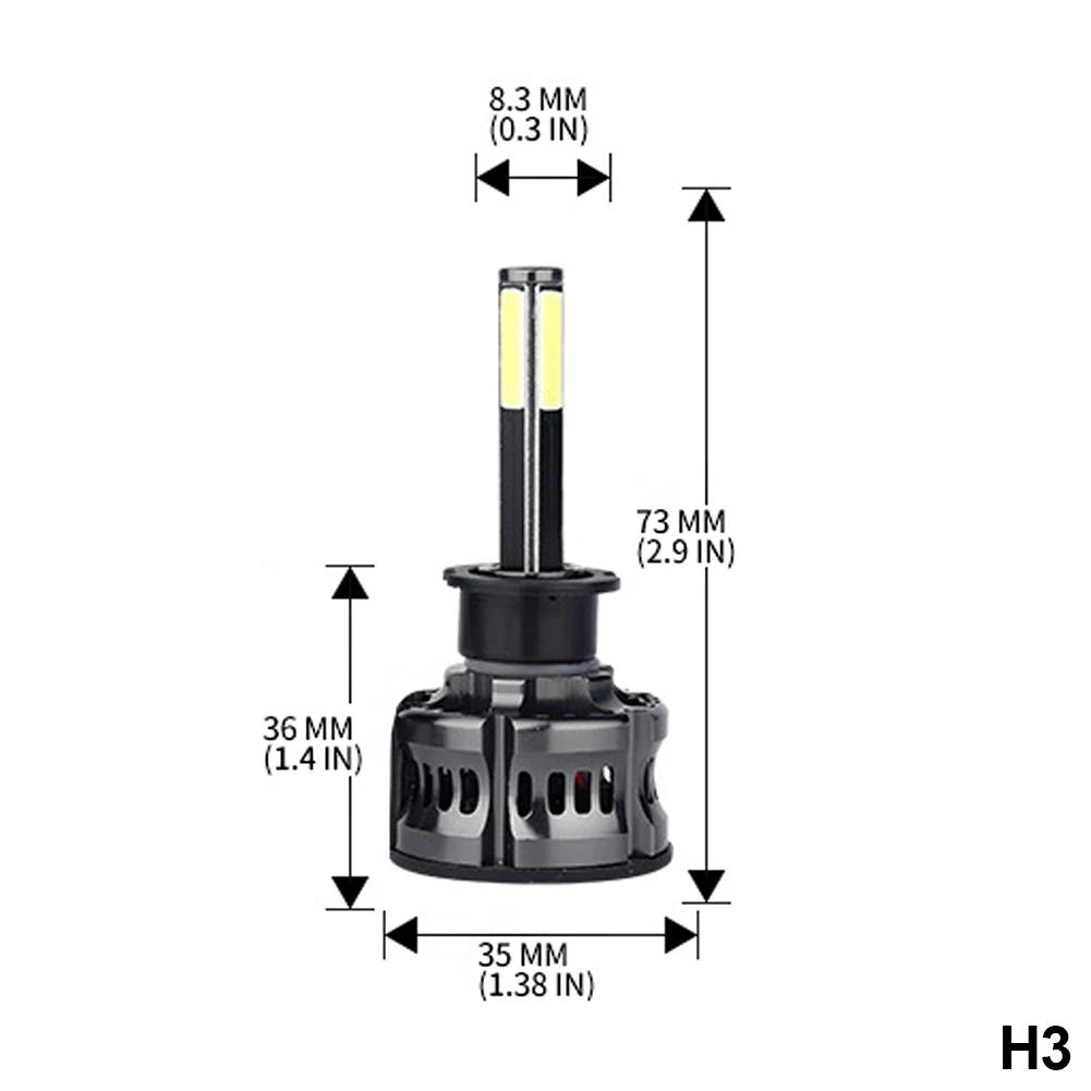 2 Stück 8 Seiten LED 12V H8 H11 H7 LED 20000LM HB3 9005 HB4 H1 H3 H4 LED Scheinwerferbirne Canbus 100W 3D 360 Grad Super Auto Lampe