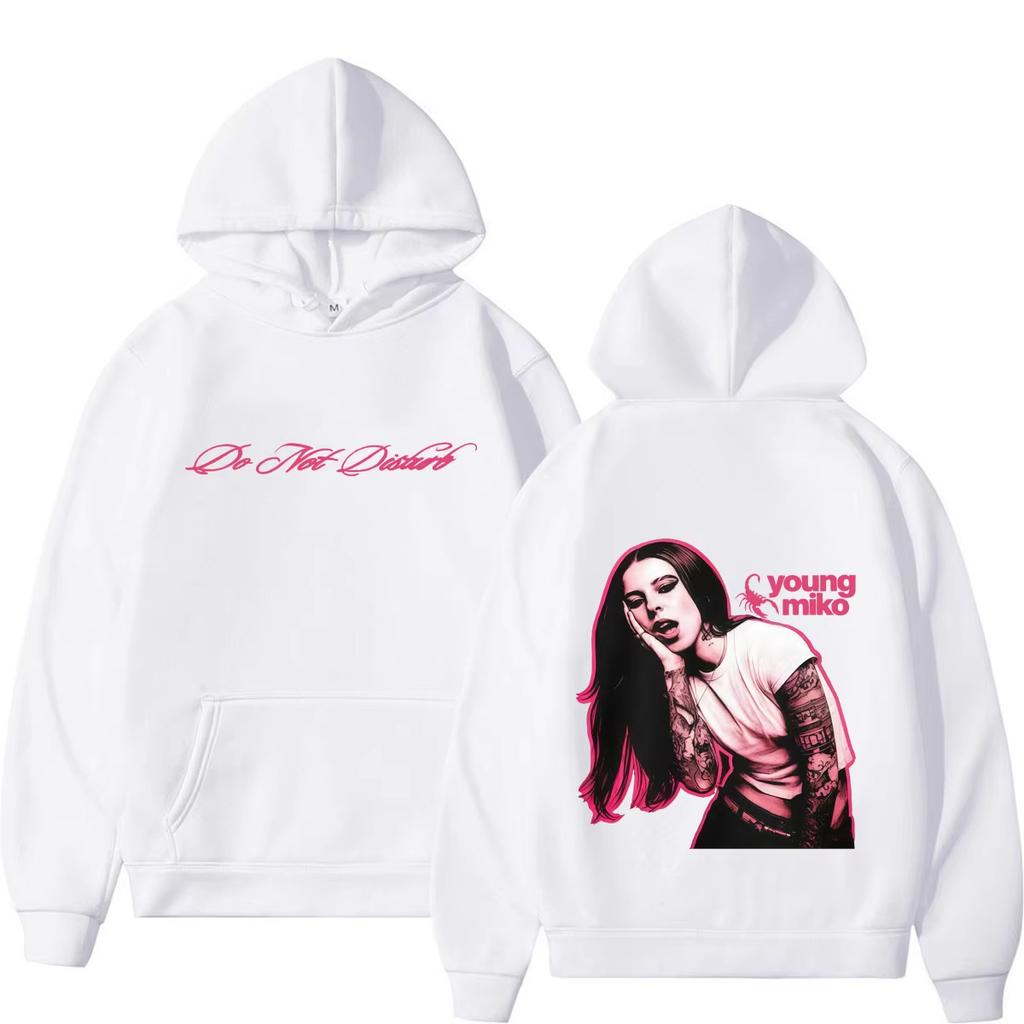 Young Miko Do Not Disturb Tour 2026 Print Hoodie Unisex Hip Hop Casual Streetwear Hooded Fashion Sweatshirt Loose Cozy and Versatile