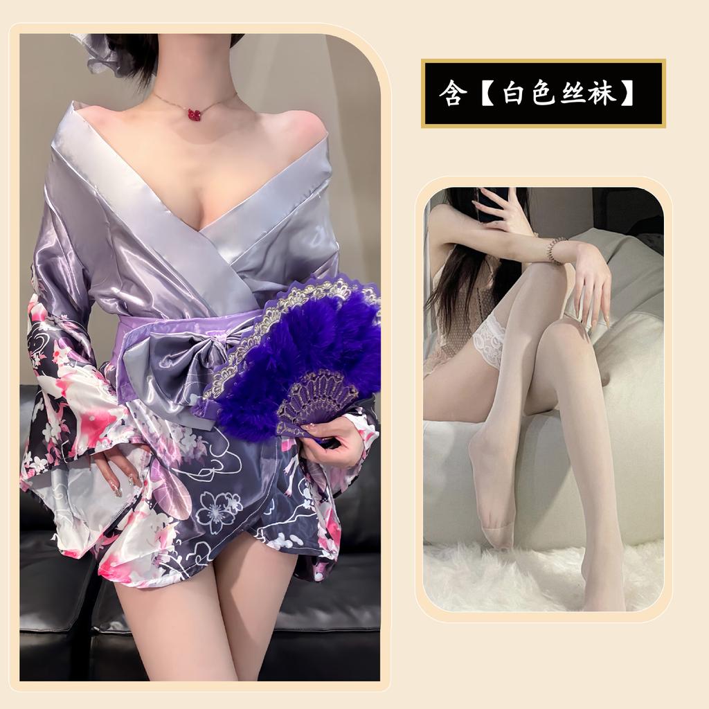 Sex-Unterwäsche Sexy Deep V Zweidimensionaler offener japanischer Bademantel Uniform Pure Desire Suit Pyjamas