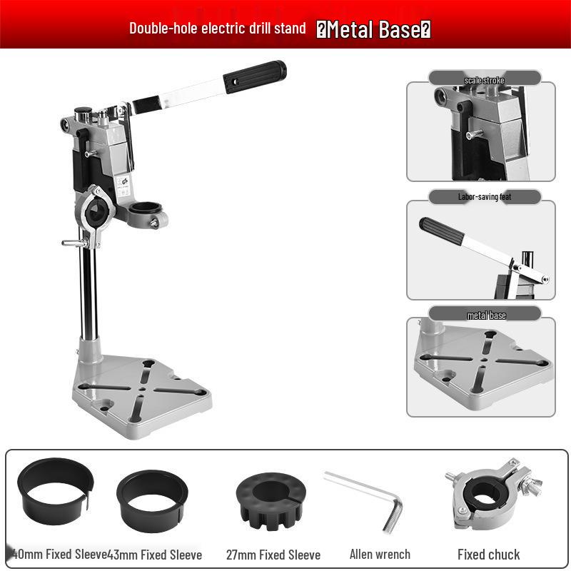 Multi-Functional Rotary Drill Stand Converts to Mini Bench Drill and Hole Punch Press