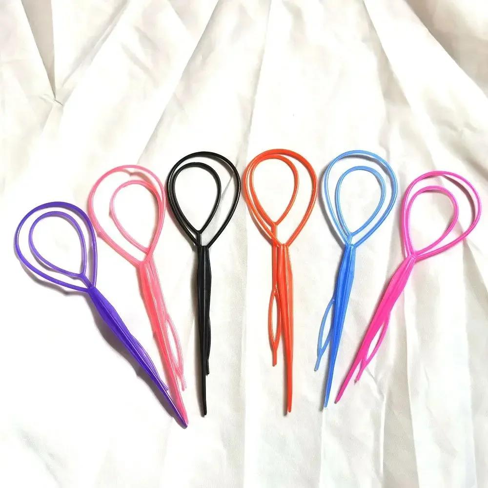 2Pc/Set Plastic Ponytail Creator Loop Pony Topsy Tail Clip Hair Accessories Braiding Maker Styling Tool for Women Girl Black New