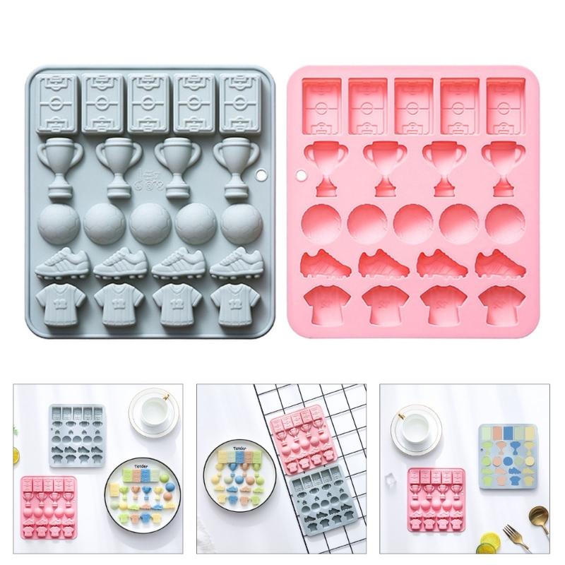 22 Cavities Football Silicone Molds Sports Theme Silicone Candy Molds Football Chocolate Molds for Cupcake Decoration
