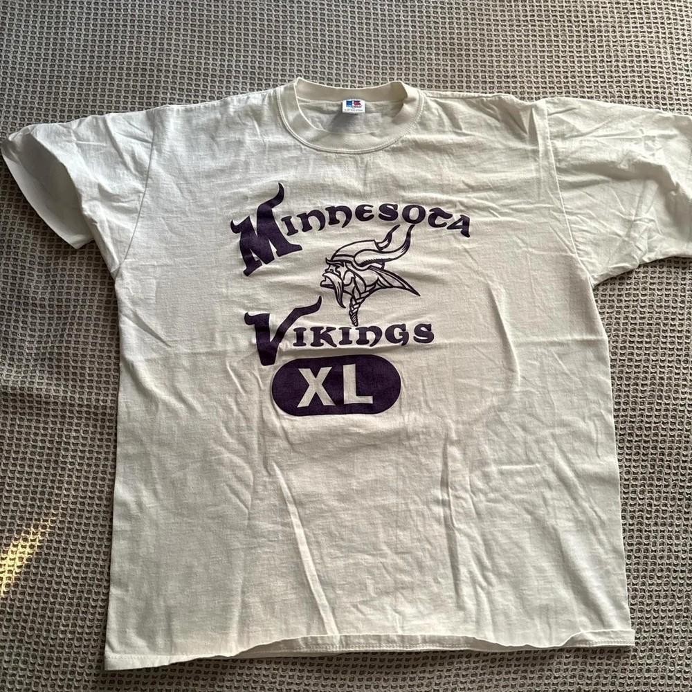 Футболка с коротким рукавом и логотипом Minnesota Vikings из НФЛ Мужская Женская S-5XL Унисекс XXXXL