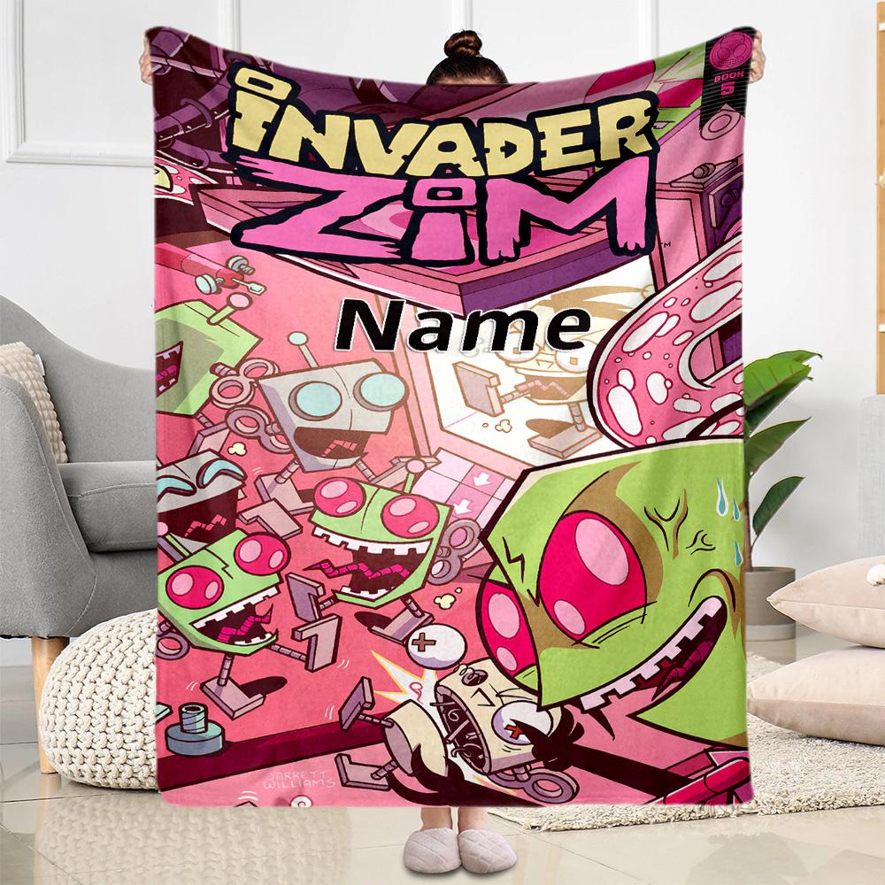 Alien Invasion Zone Customize Your Name Blanket Throw Personalized Blanket Warmthful Decor Suitable for Living Room Office Office Chair Bedding