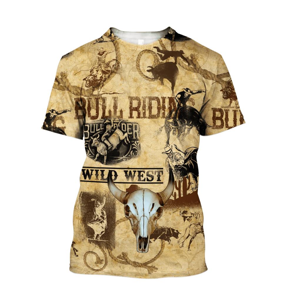 

Рубашка унисекс с изображением родео быка, верховой езды на быке, Дикого Запада, бычьего черепа S