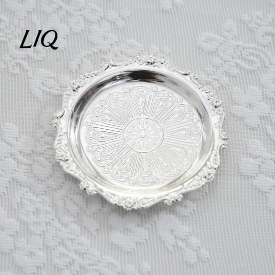 Jewelry Tray Vintage Embossed Stainless Steel Tray, Serving Platter for Desserts, Easy To Clean Storage Organizer, Snack Plate, Dining Table