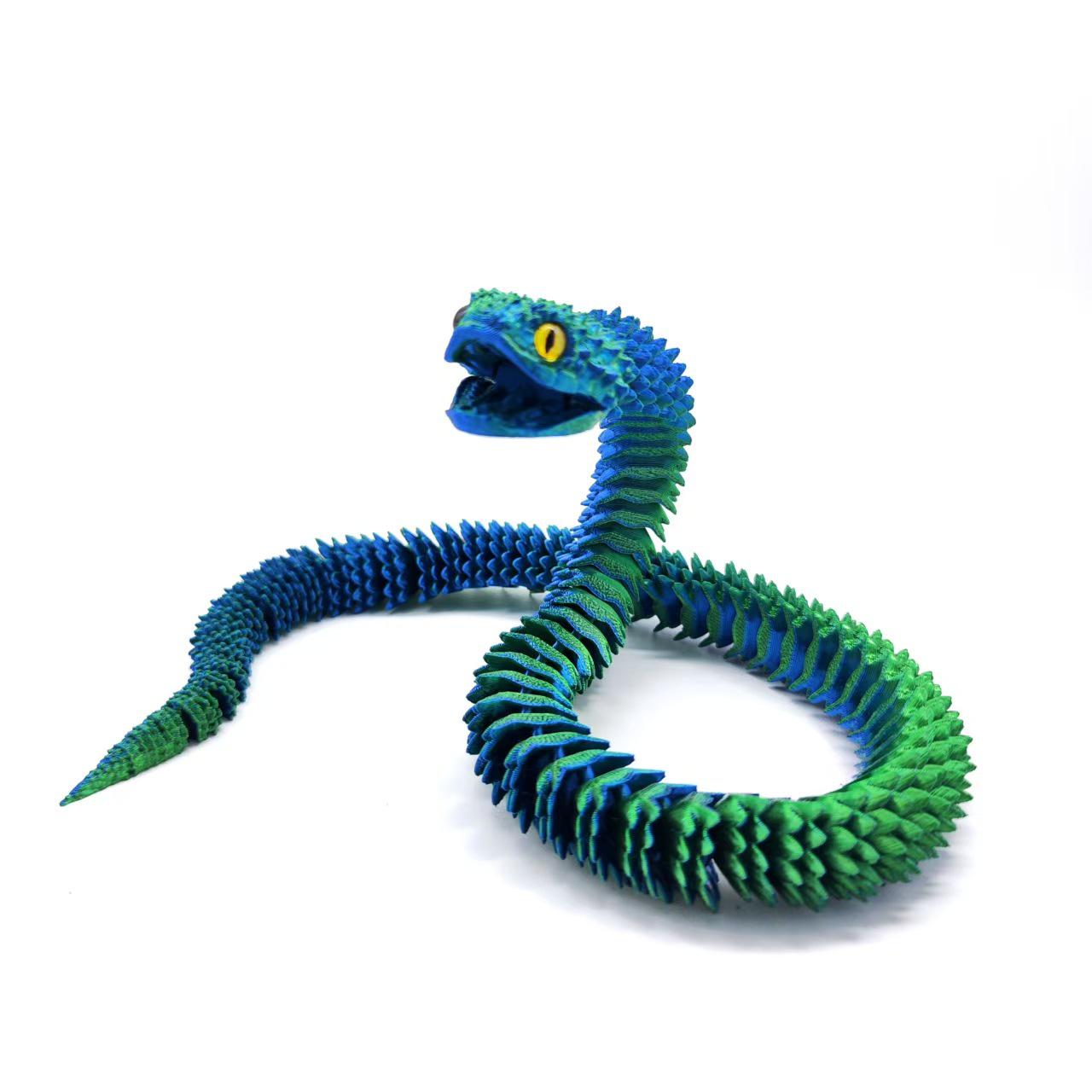 3D Printed Open-Mouth Movable Joint Viper Display Model Small [30cm]