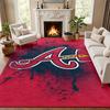 Atlanta Braves Carpet Door Mat for Living Room or Bedroom Protective Mat Under Chair Office Decoration Christmas Gift Birthday Present