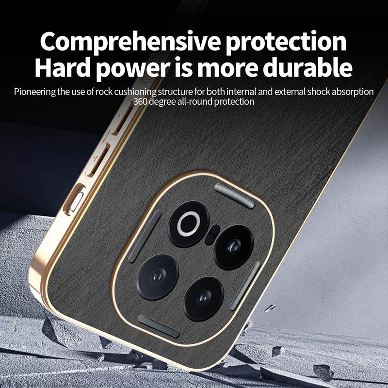 Stripe Thread Texture Leather Back Plating Case For VIVO iQOO 13 12 Pro Anti Fingerprint Anti-Slide Camera Protector Shell