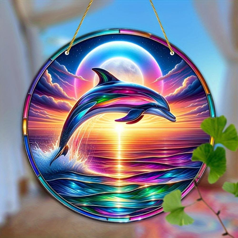 Vibrant Dolphin Window Decoration for Home and Office. An Ideal Gift for Family and Friends.