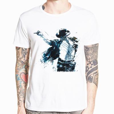 Asian Size Men Women Print Retro Antiwar Michael Jackson MJ OLODUM T-shirt Short Sleeve O