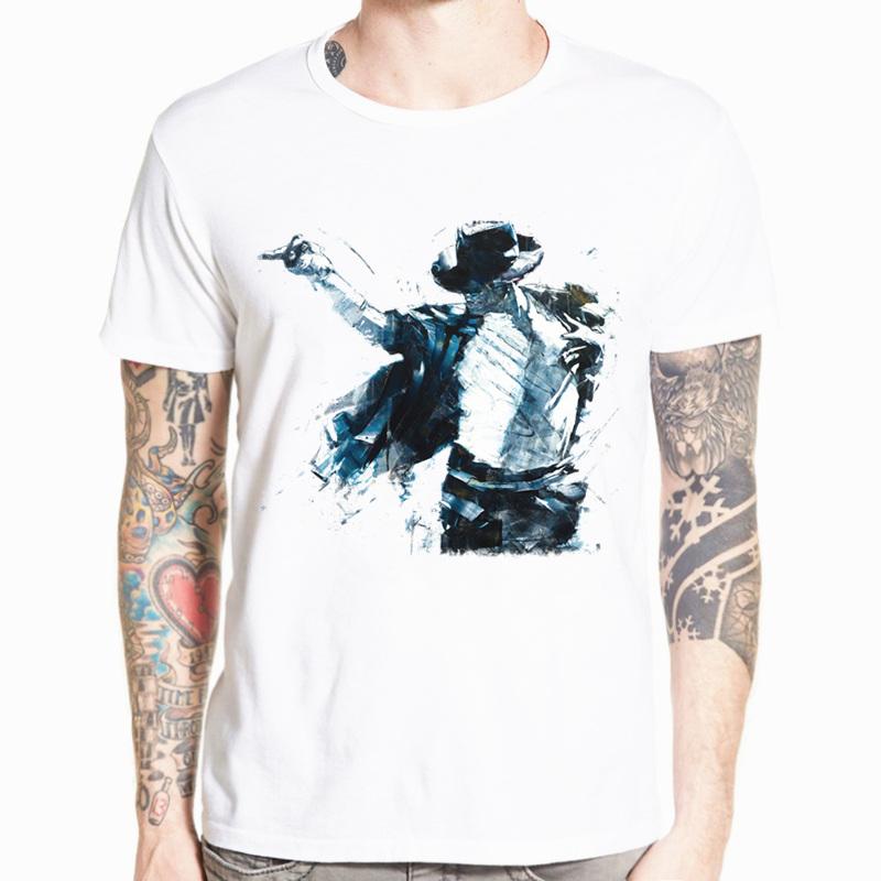 Asian Size Men Women Print Retro Antiwar Michael Jackson MJ OLODUM T-shirt Short Sleeve O