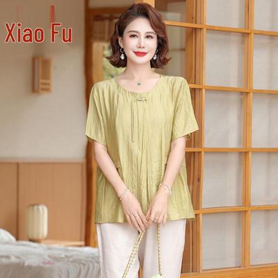 Xiao Fu Women's Summer Loose Short-Sleeve Top & Two-Piece Set