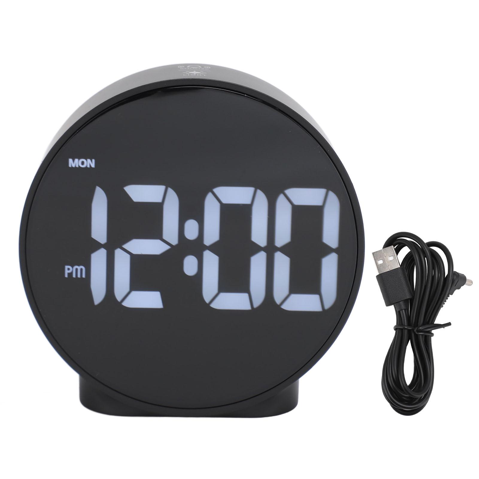 4 Inch LED Alarm Clock Multifunction Innovative 12 24H Time Display 3 Level Brightness Electric Alarm Clock for Home Travel