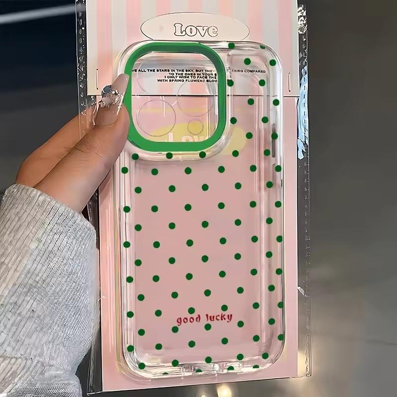 Green Wave Point Summer Simple Versatile Creative Cute Phone Case For iPhone 17 Air 16 E 15 14 13 12 11 Pro XS Max Cover