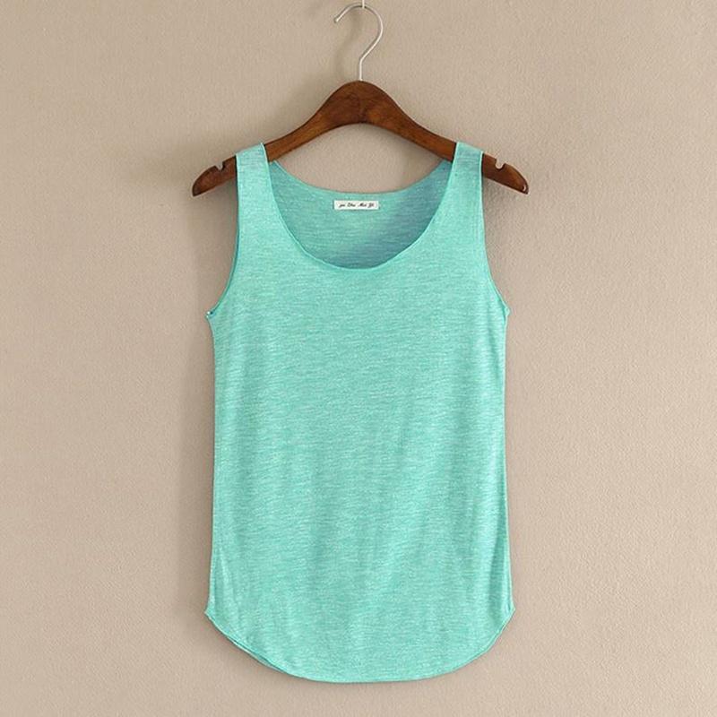 Women Summer Slub Cotton Tank Top Sleeveless T Shirt Round Neck Loose Singlets Vest Tops