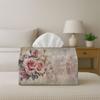 1pc Vintage Pink Rose Bouquet Tissue Holder & Napkin Dispenser - Floral Decor Suitable for Home, Car, Wedding, Tabletop - Compatible for Tissues/Rolls
