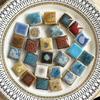 100g DIY Ceramic Mosaic Tiles Glass Leaf Petal Shape Handmade Ornaments Tiles Wall Crafts for Decorative Material 917