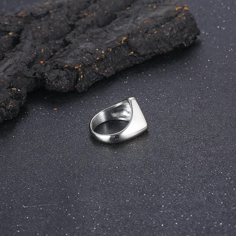 Stainless Steel Polished Thick Rings for Men Unisex Casual Triangular Pattern Female Anneaux Memorial Day Party Jewelry Gift