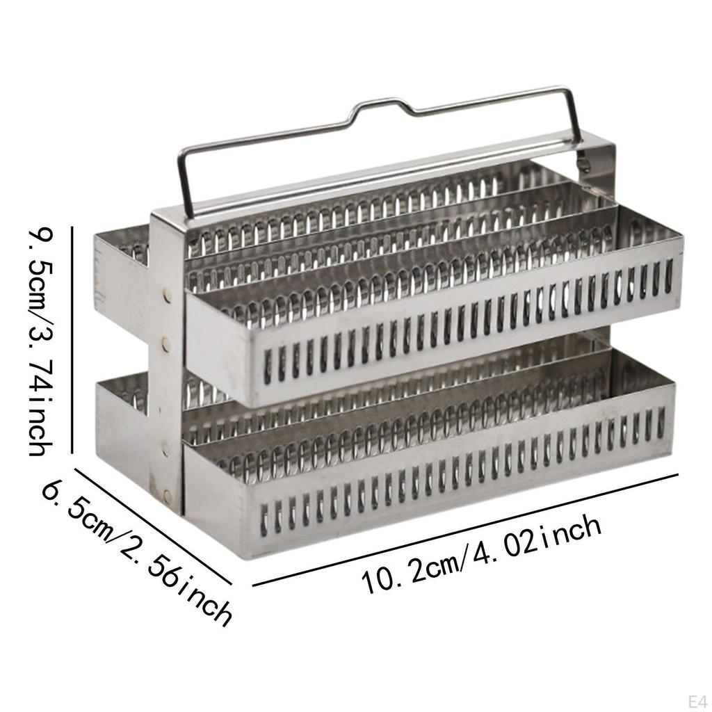 Dyeing Rack In Stainless Steel with Handle for Glass Slides Lab