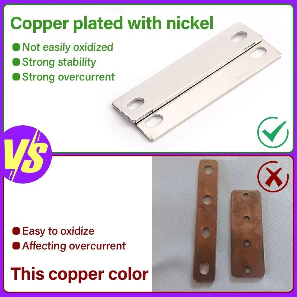 Flat Battery Busbar M6 Copper Busbar New Bus Bars Connector  Lifepo4 Cell Lithium