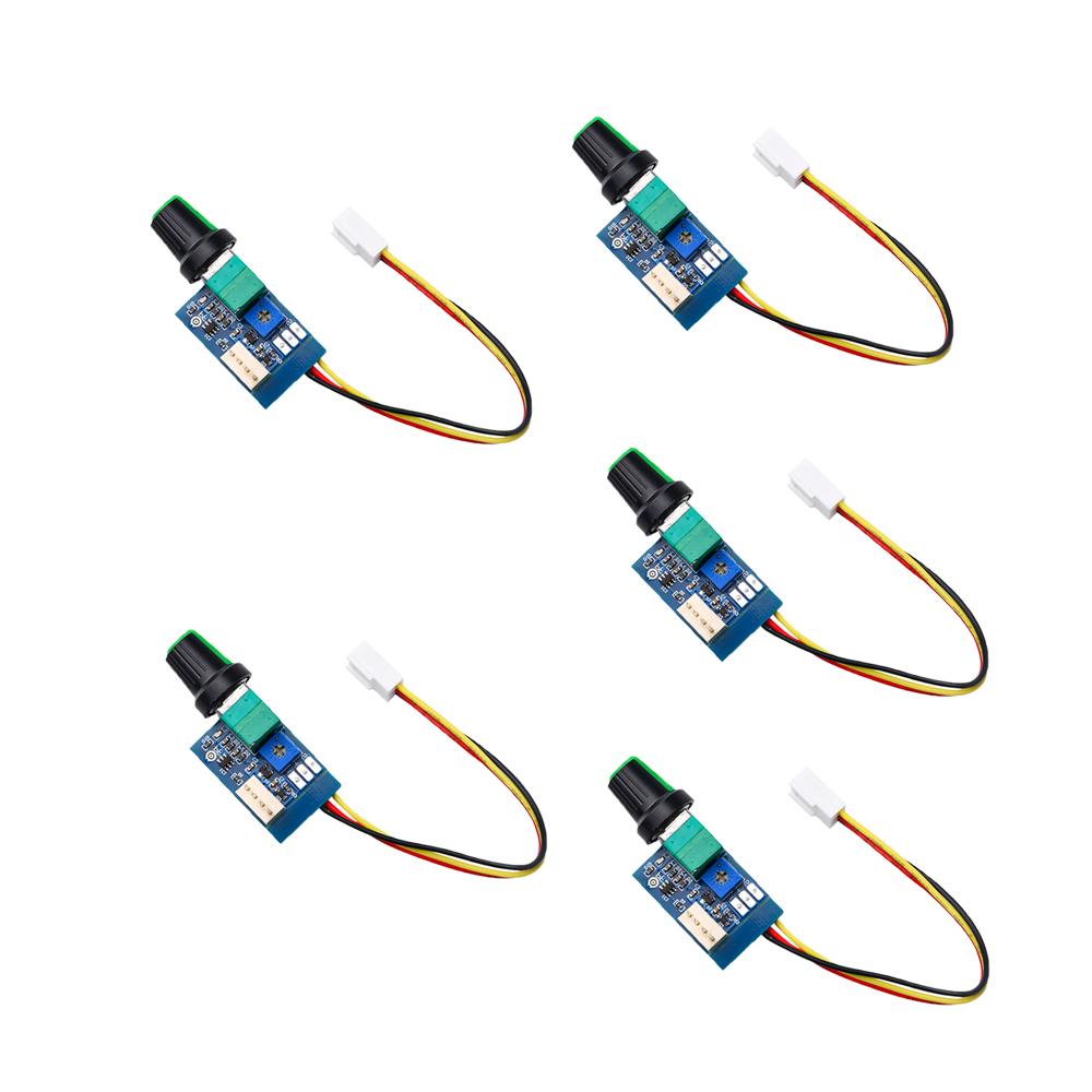Contrôleur de vitesse de ventilateur 2-3 fils DC5-12V Carte contrôleur de vitesse de ventilateur PWM 4 fils avec bouton interrupteur Régulation de la vitesse du ventilateur