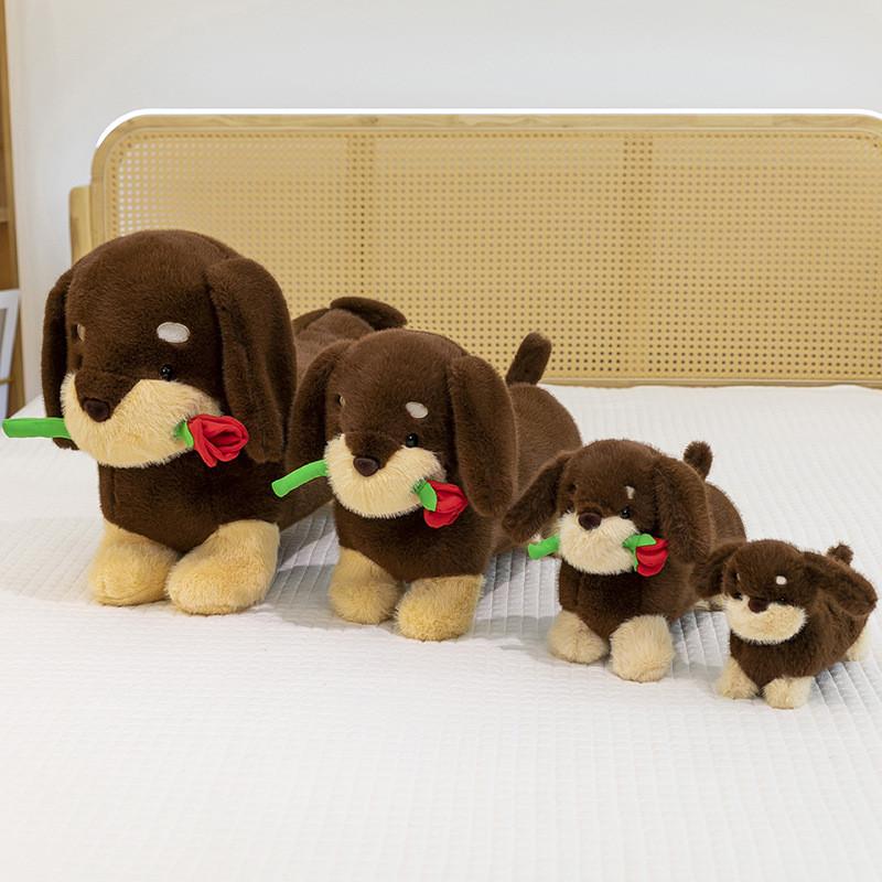 Dachshund Rose Plush Toy Stuffed Animal Baby Doll Home Decoration Gift Kids