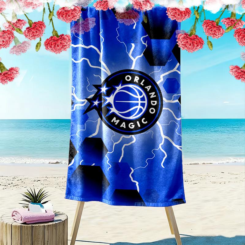 Orlando Magic Logo Print Beach Towel, Large Soft Quick Dry Towel for Beach Camping Swimming