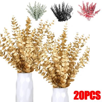 20X Artificial Eucalyptus Leaf Flowers 38cm Fake Plant Wedding Halloween Party Decor GIFT