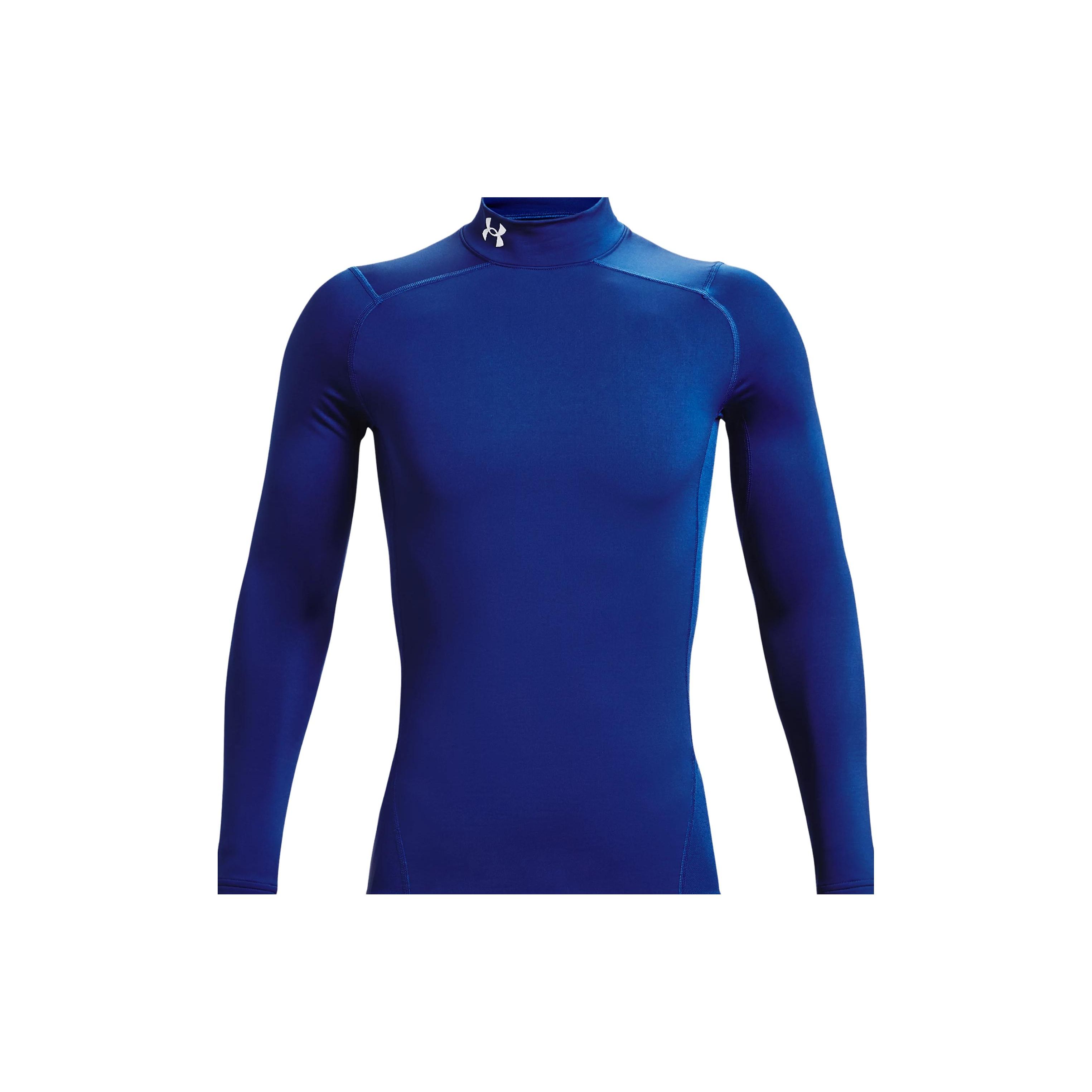 

Under Armour ColdGear® Solid Mock Neck Long Sleeve T-Shirt Men Tops Blue 1366072-400 XL