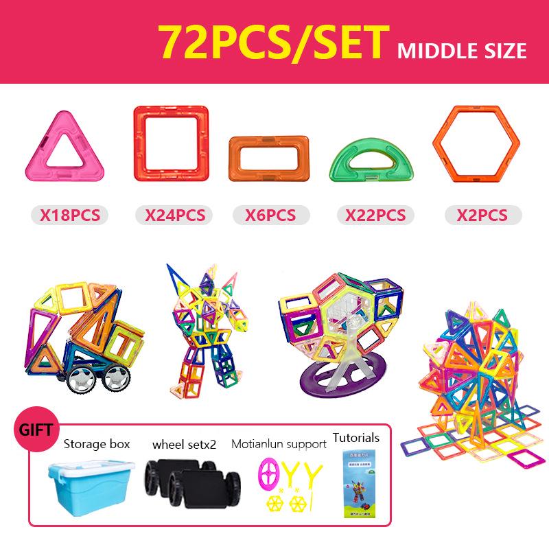 Stained Glass Magnetic Tile Building Blocks - Children's Educational Toy Set for Creative Play